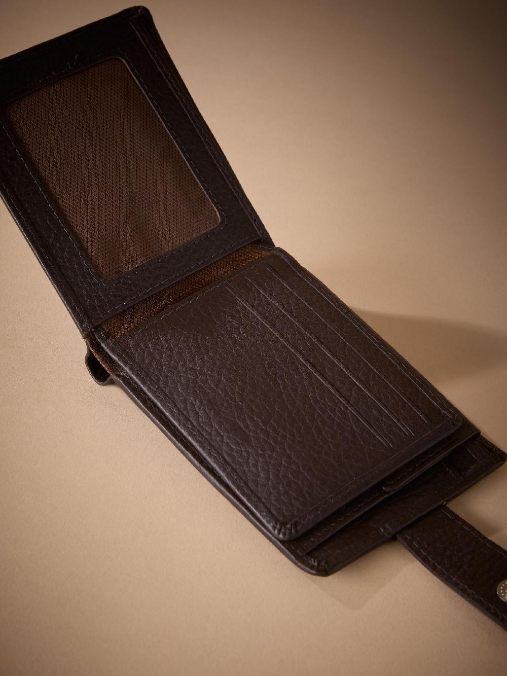 seraphine Brown Signature Leather Extra Capacity Wallet