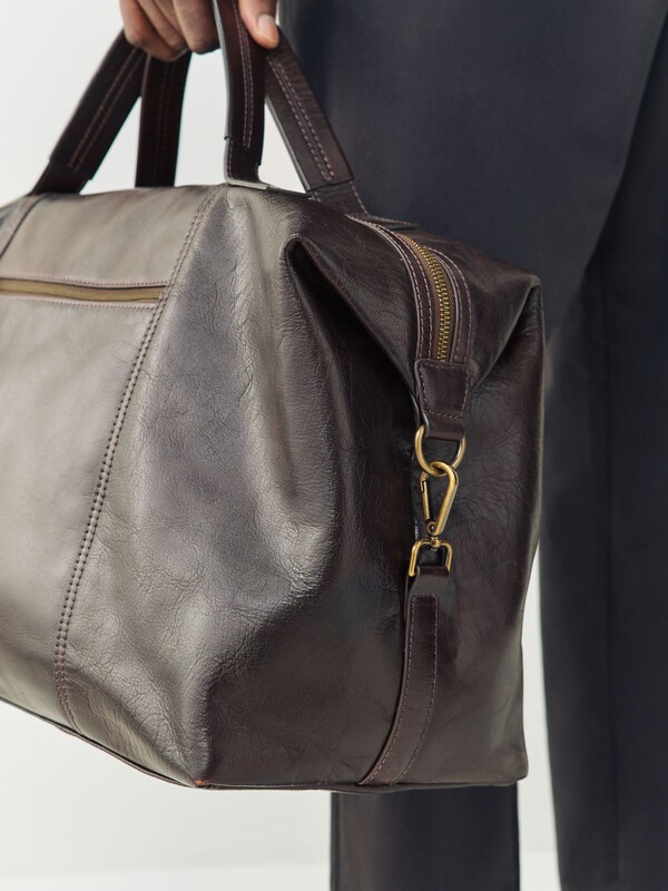 Seraphine Brown Signature Leather Weekend Holdall Bag
