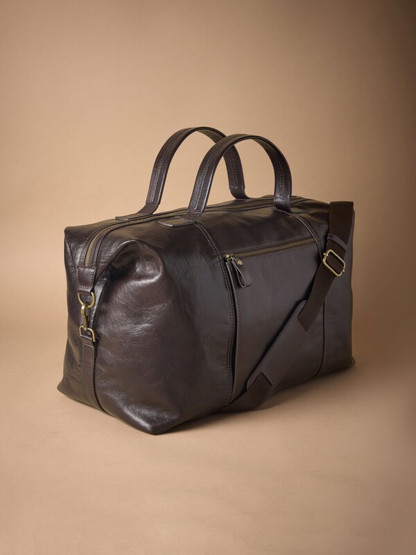 Seraphine Brown Signature Leather Weekend Holdall Bag