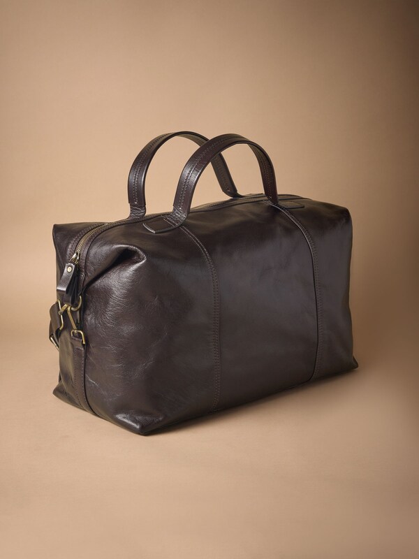 Seraphine Brown Signature Leather Weekend Holdall Bag
