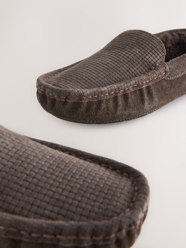 Seraphine Brown Suede Faux Fur Lined Moccasin Slippers