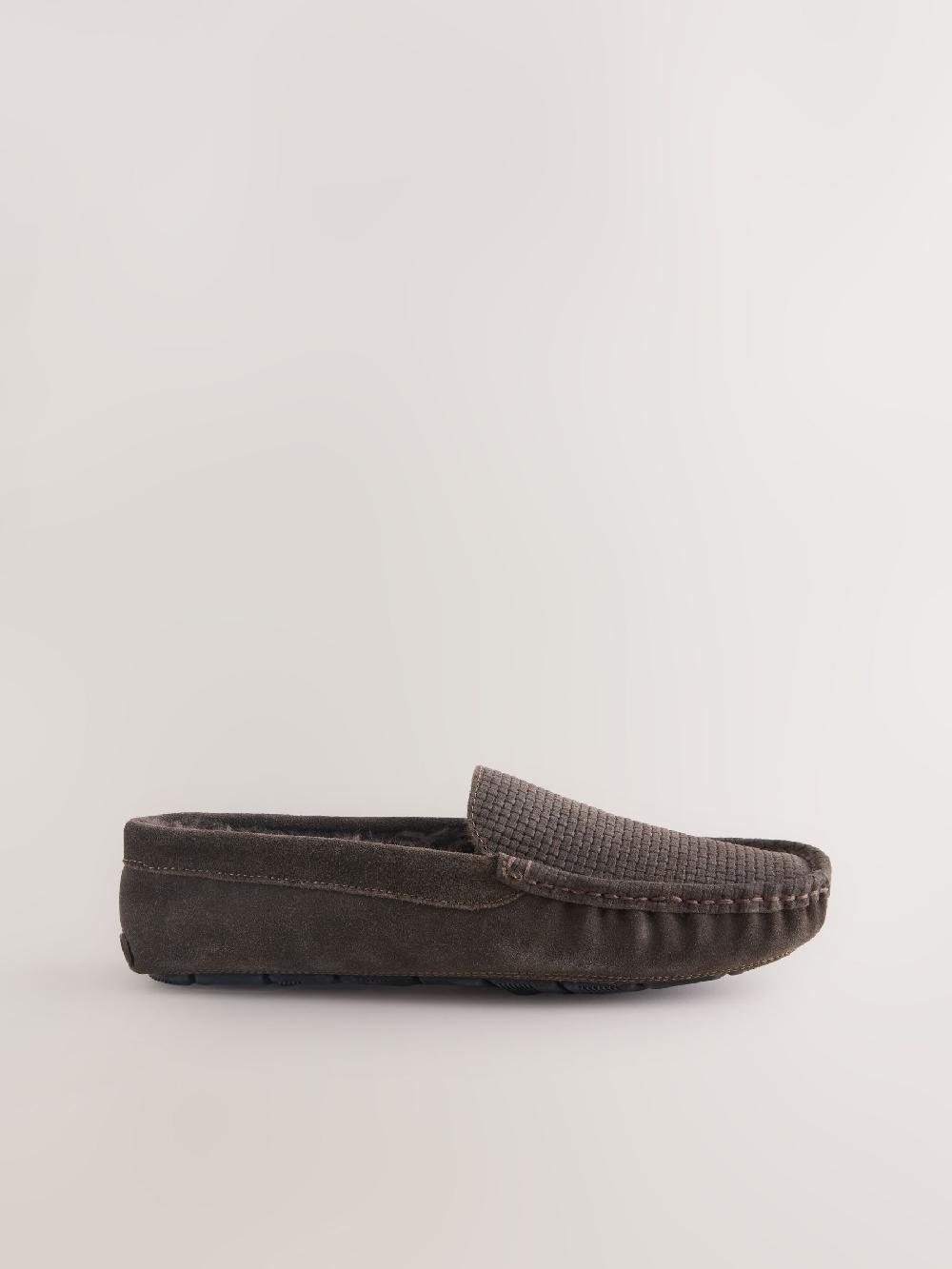 seraphine Brown Suede Faux Fur Lined Moccasin Slippers
