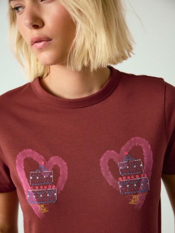 Seraphine Burgundy Red Hearts And Valentines Essential T-Shrit