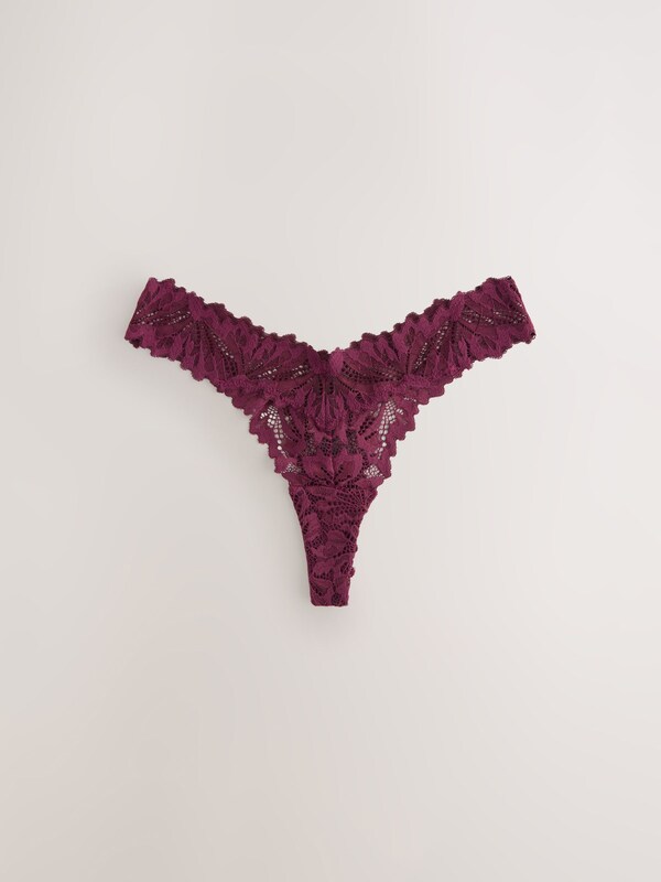 Seraphine Burgundy Red Thong Ultimate Comfort Lace Knickers 2 Pack