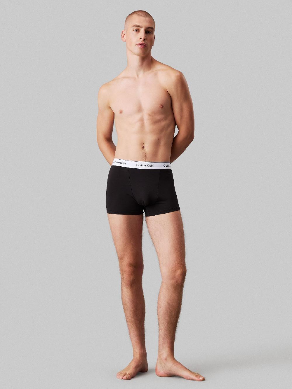 seraphine Calvin Klein Black/Blue Tonal Icon Cotton Stretch Boxer Trunks 3 Pack