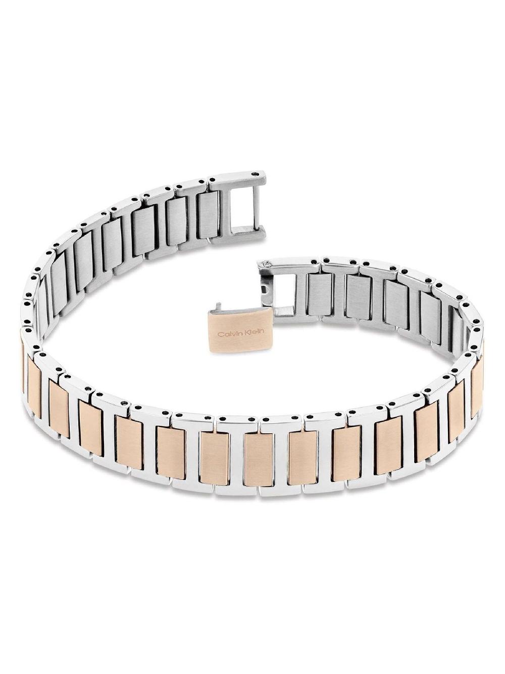 seraphine Calvin Klein Gold Two-Tone Stainless Steel And Carnation IP Link Bracelet