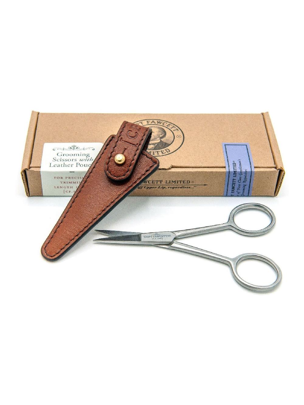 seraphine Captain Fawcett Grooming Scissors with Leather Pouch