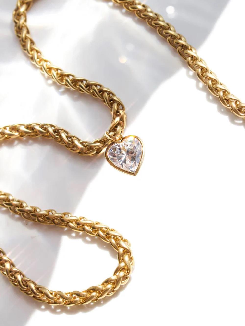 seraphine Carrie Elizabeth Gold Tone You Have My Heart Vintage Necklace