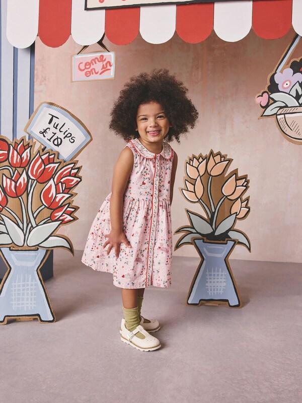 Seraphine Cath Kidston Pink Ditsy Cotton Collar Dress (3mths-8yrs)