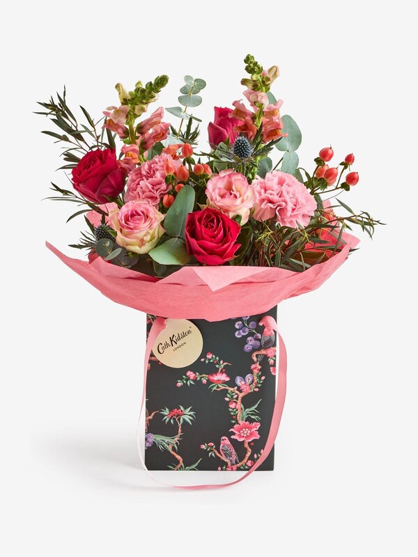 Seraphine Cath Kidston Pink Rose Flower Bouquet In Gift Bag