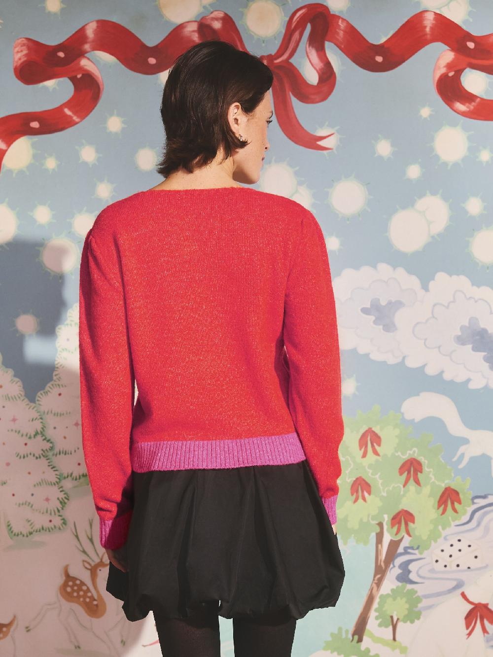 seraphine Cath Kidston Red Knitted Heart Crew Neck Jumper