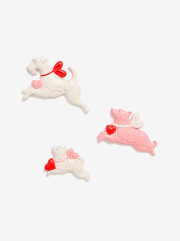 Seraphine Cath Kidston Set Of 3 Pink Dogs Wall Plaques