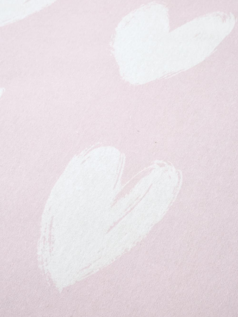 seraphine Catherine Lansfield Pink Supersoft 100% Brushed Cotton Hearts Fitted Sheet