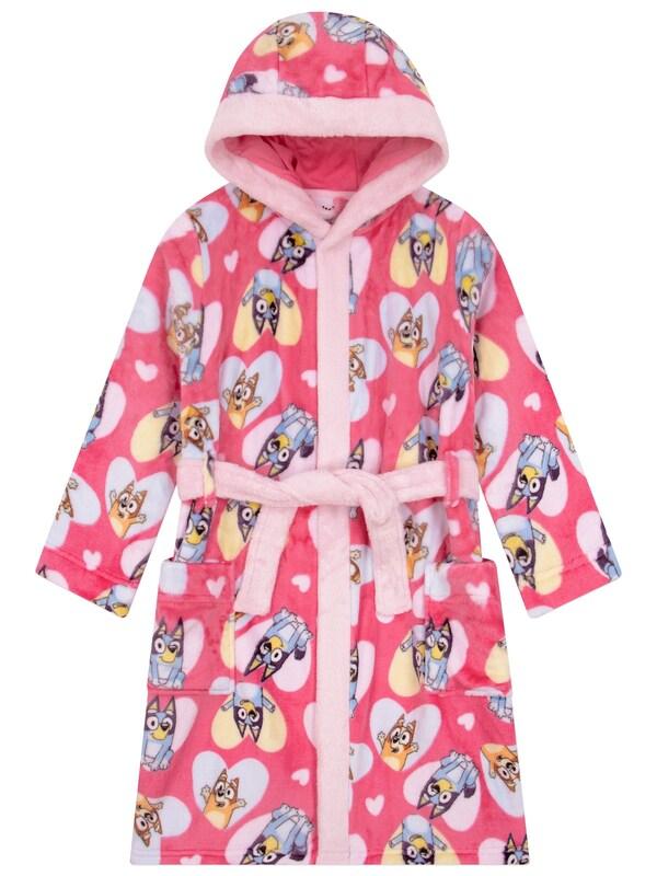 Seraphine Character Pink Bluey And Bingo Hearts Dressing Gown