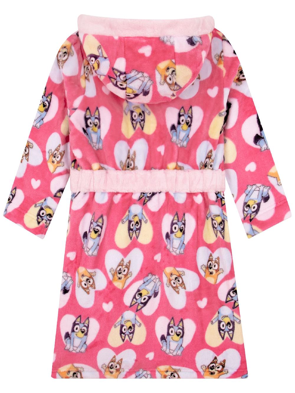 seraphine Character Pink Bluey And Bingo Hearts Dressing Gown