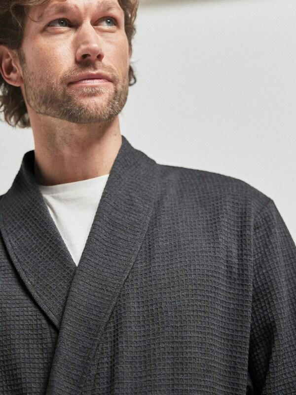 Seraphine Charcoal Grey Lightweight Waffle Dressing Gown