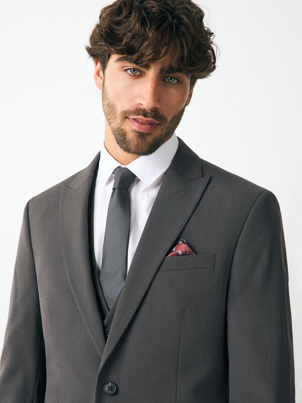 Seraphine Charcoal Grey Regular Fit Two Button Suit Jacket