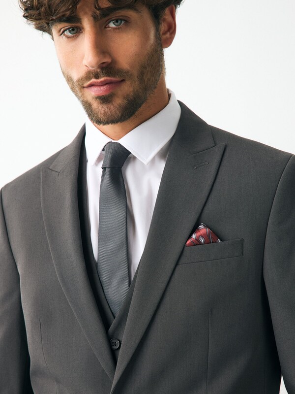 Seraphine Charcoal Grey Regular Fit Two Button Suit Jacket