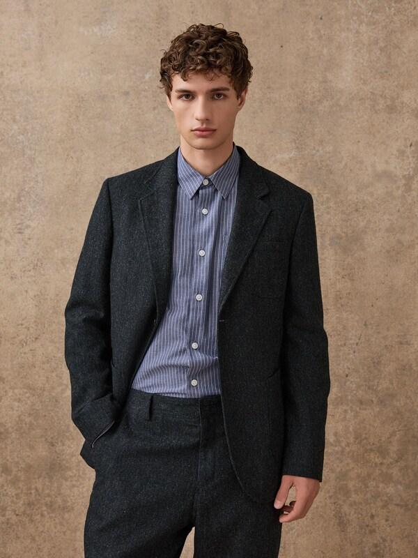 Seraphine Charcoal Grey Relaxed Fit Wool Blend Suit Jacket