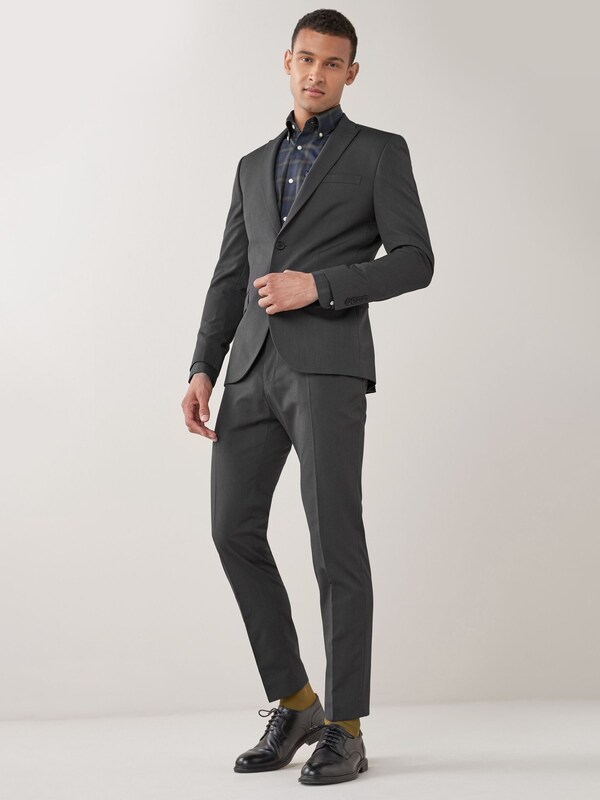 Seraphine Charcoal Grey Skinny Fit Two Button Suit Jacket