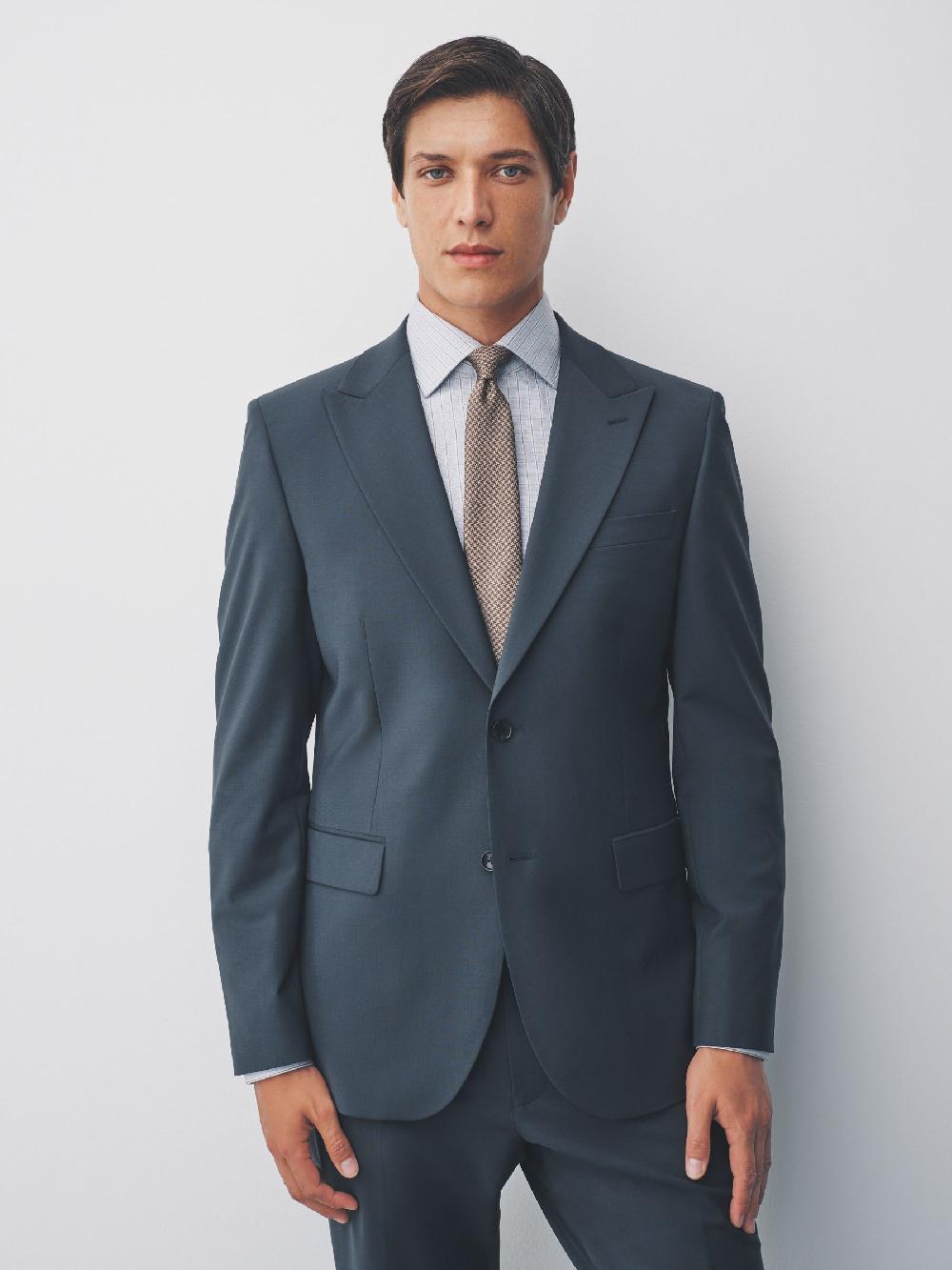 seraphine Charcoal Grey Slim Fit Motion Flex Wool Blend Suit Jacket