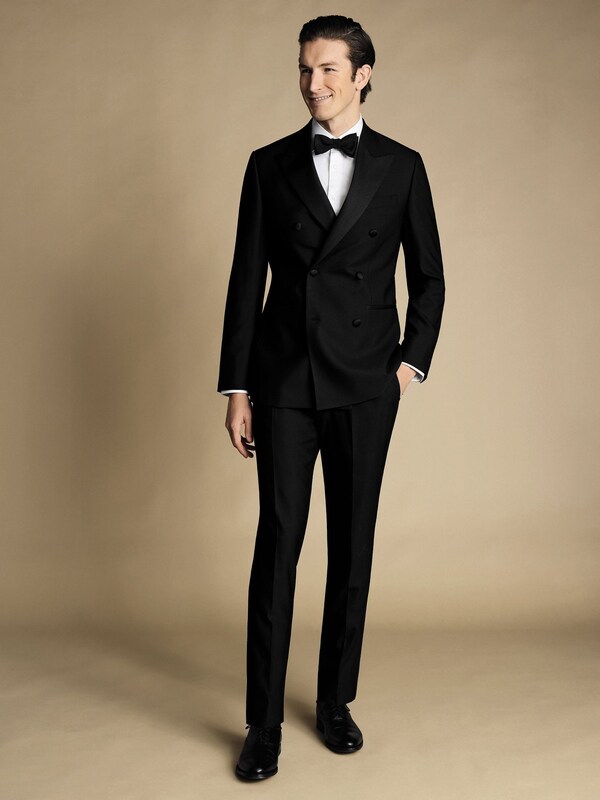 Seraphine Charles Tyrwhitt Black Slim Fit Double Breasted Dinner Suit: Jacket