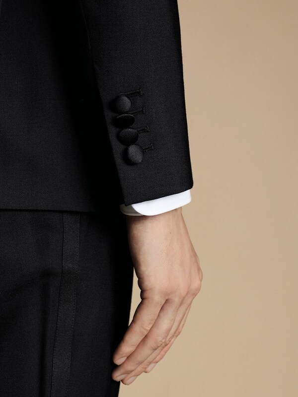 Seraphine Charles Tyrwhitt Black Slim Fit Double Breasted Dinner Suit: Jacket