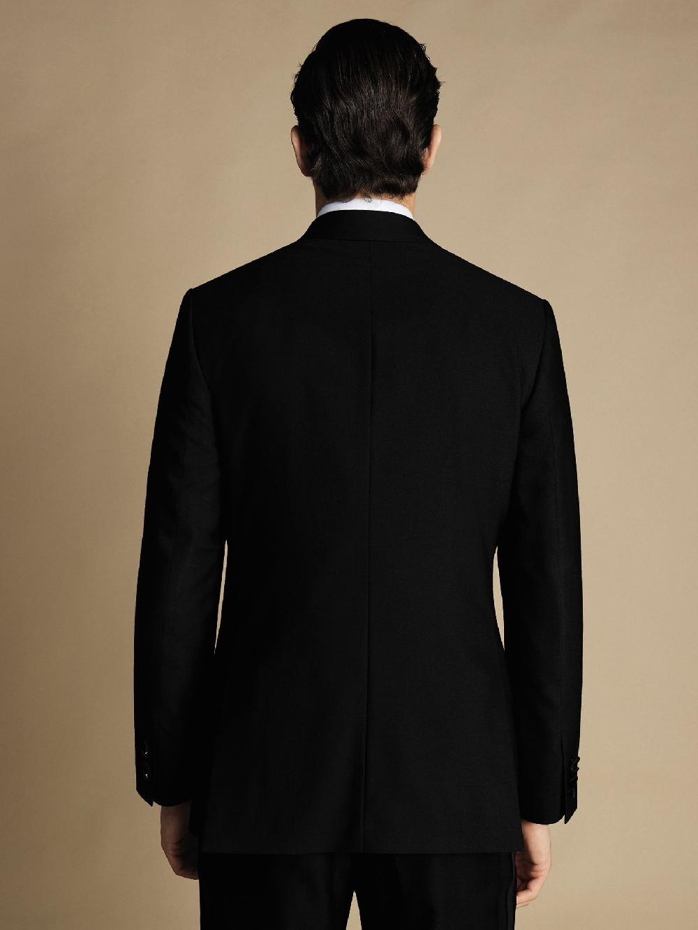 seraphine Charles Tyrwhitt Black Slim Fit Double Breasted Dinner Suit: Jacket
