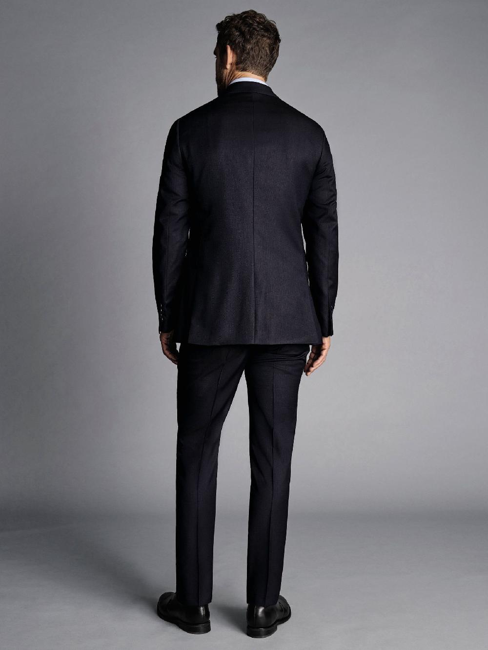 seraphine Charles Tyrwhitt Black Slim Fit Italian Luxury Suit: Jacket