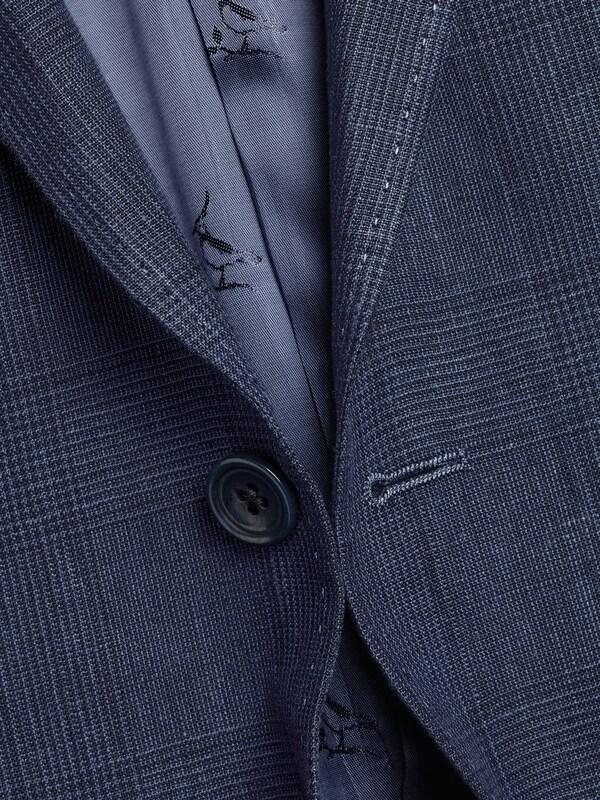 Seraphine Charles Tyrwhitt Blue Slim Fit 100% Linen Jacket