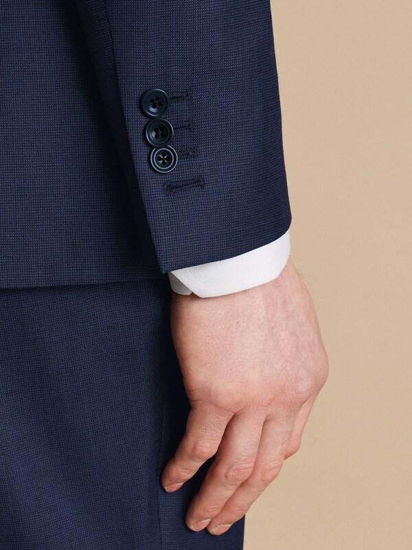 Seraphine Charles Tyrwhitt Blue Slim Fit End On End Travel Suit: Jacket