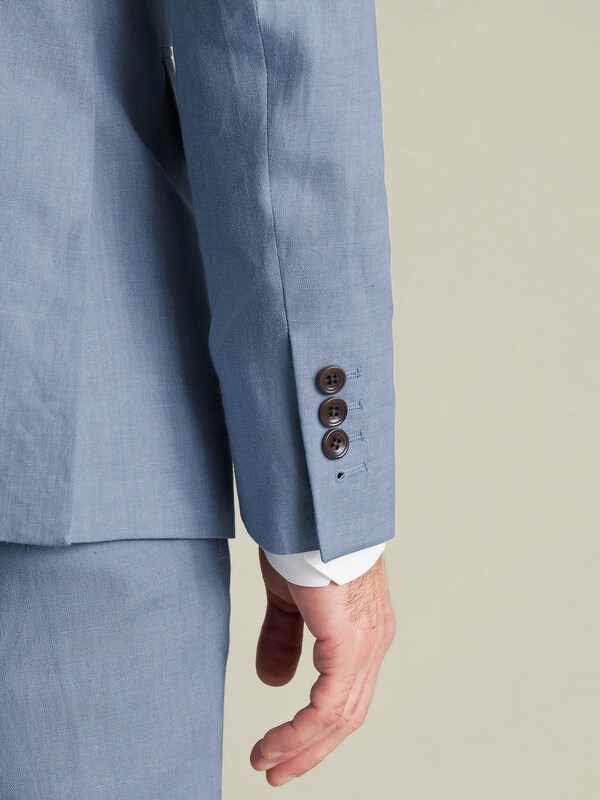 Seraphine Charles Tyrwhitt Blue Slim Fit Slim Fit 100% Linen Jacket