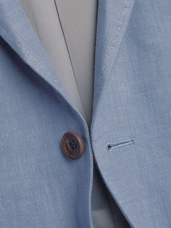 Seraphine Charles Tyrwhitt Blue Slim Fit Slim Fit 100% Linen Jacket