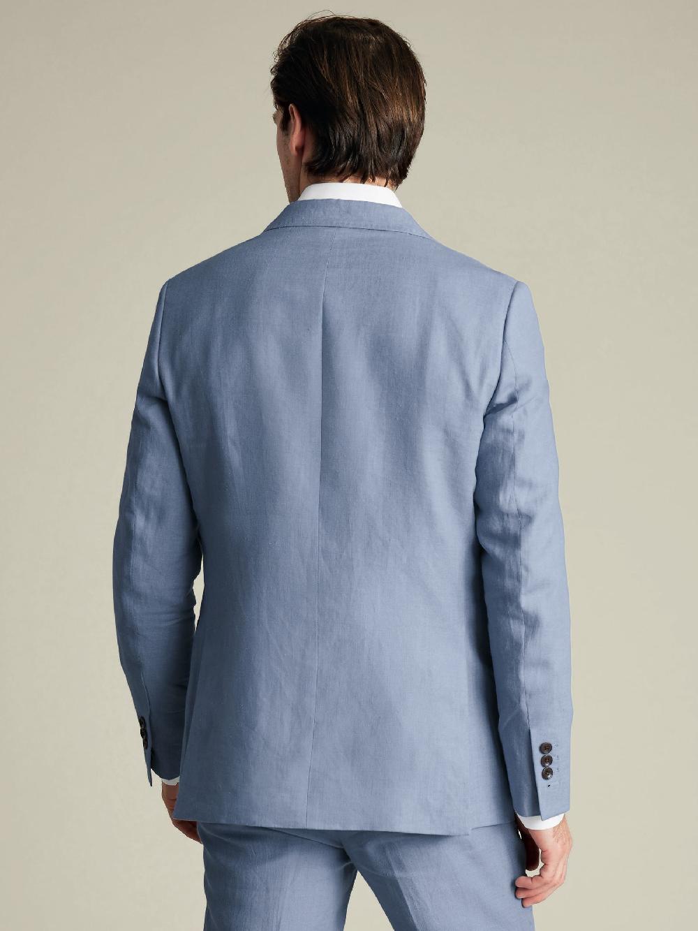 seraphine Charles Tyrwhitt Blue Slim Fit Slim Fit 100% Linen Jacket