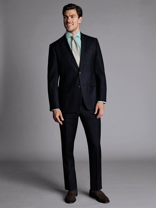 Seraphine Charles Tyrwhitt Blue Slim Fit Stretch Twill Suit: Jacket