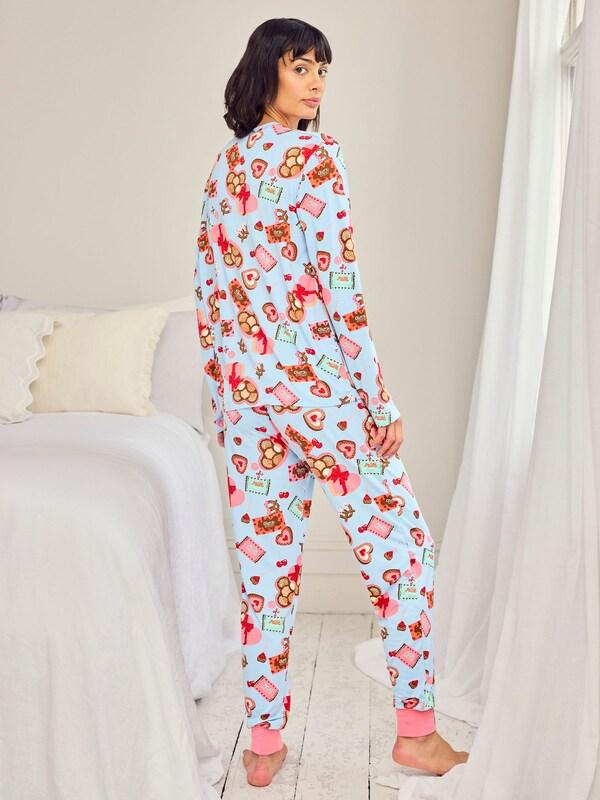 Seraphine Chelsea Peers Blue Chocolate Box Print Long Pyjamas Set
