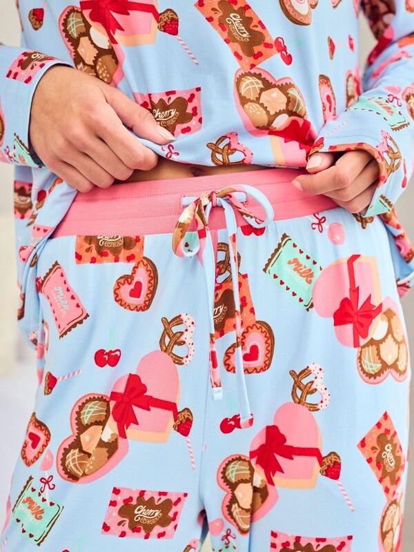 Seraphine Chelsea Peers Blue Chocolate Box Print Long Pyjamas Set