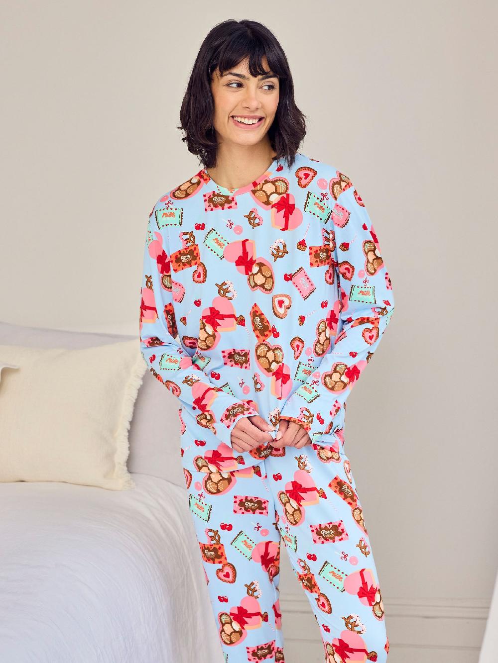 seraphine Chelsea Peers Blue Chocolate Box Print Long Pyjamas Set