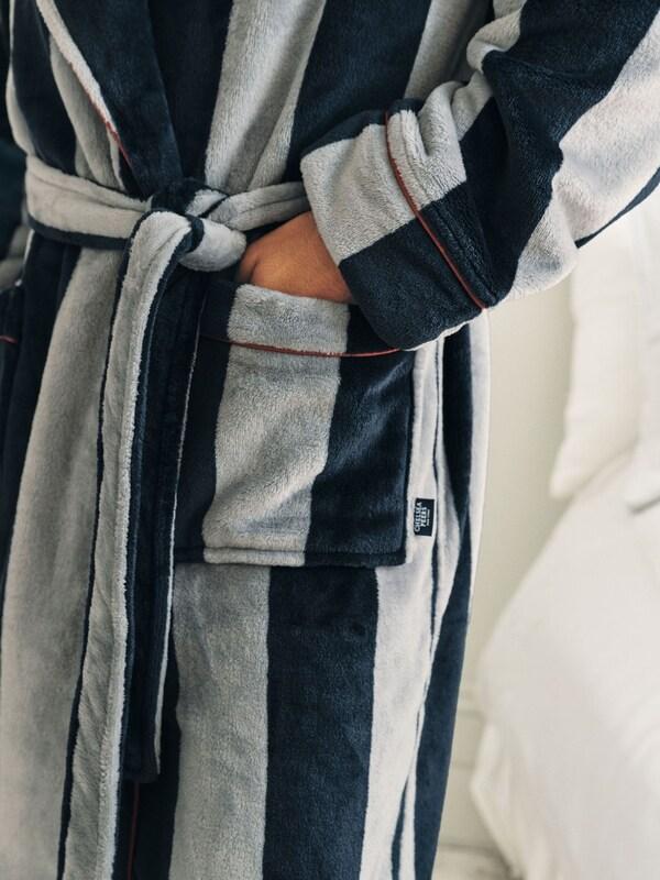 Seraphine Chelsea Peers Blue Fleece Stripe Dressing Gown