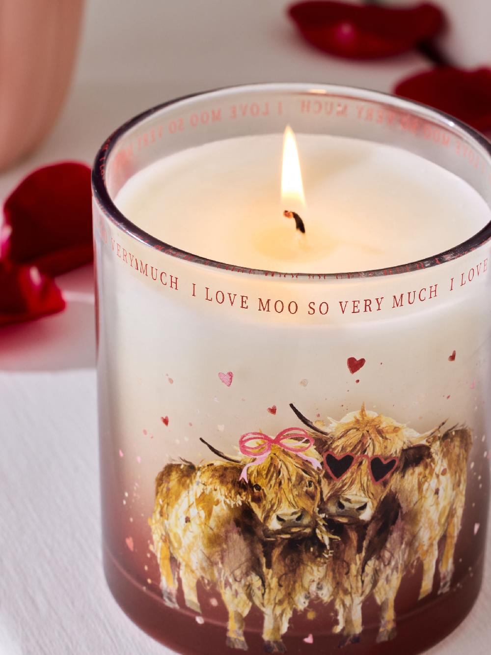 seraphine Cherry & Almond Valentines Hamish Pillar Candle