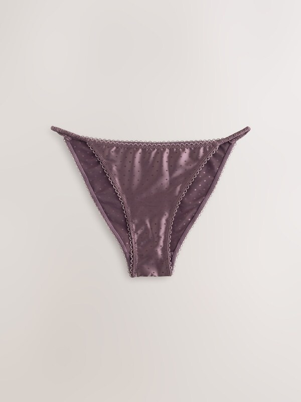 Seraphine Chocolate Brown High Shine Spot Tanga Knickers