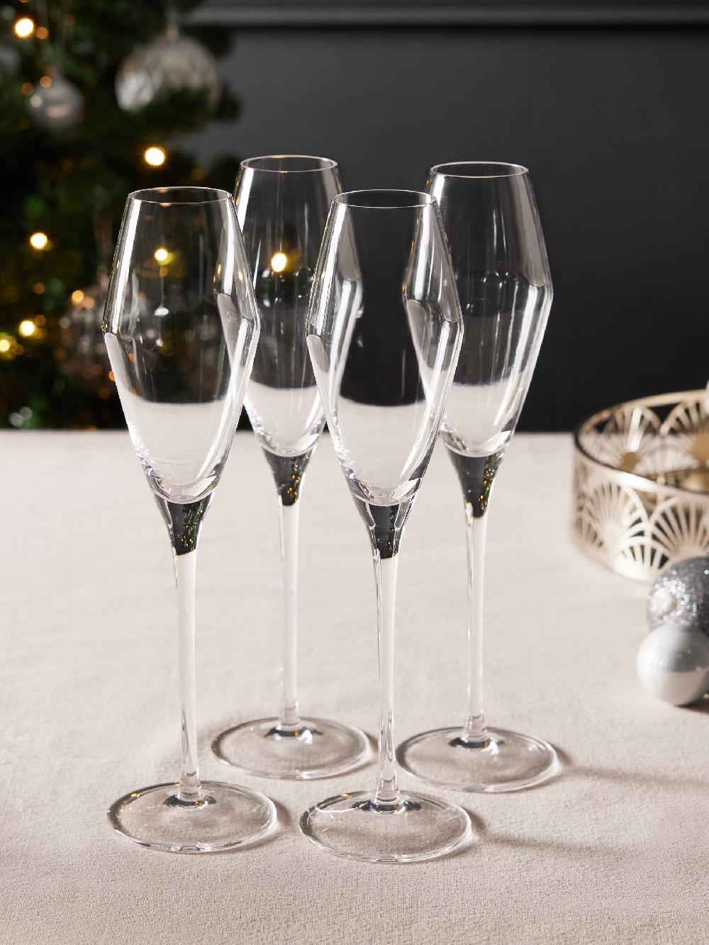 seraphine Clear Nova Set of 4 Prosecco Flute Glasses
