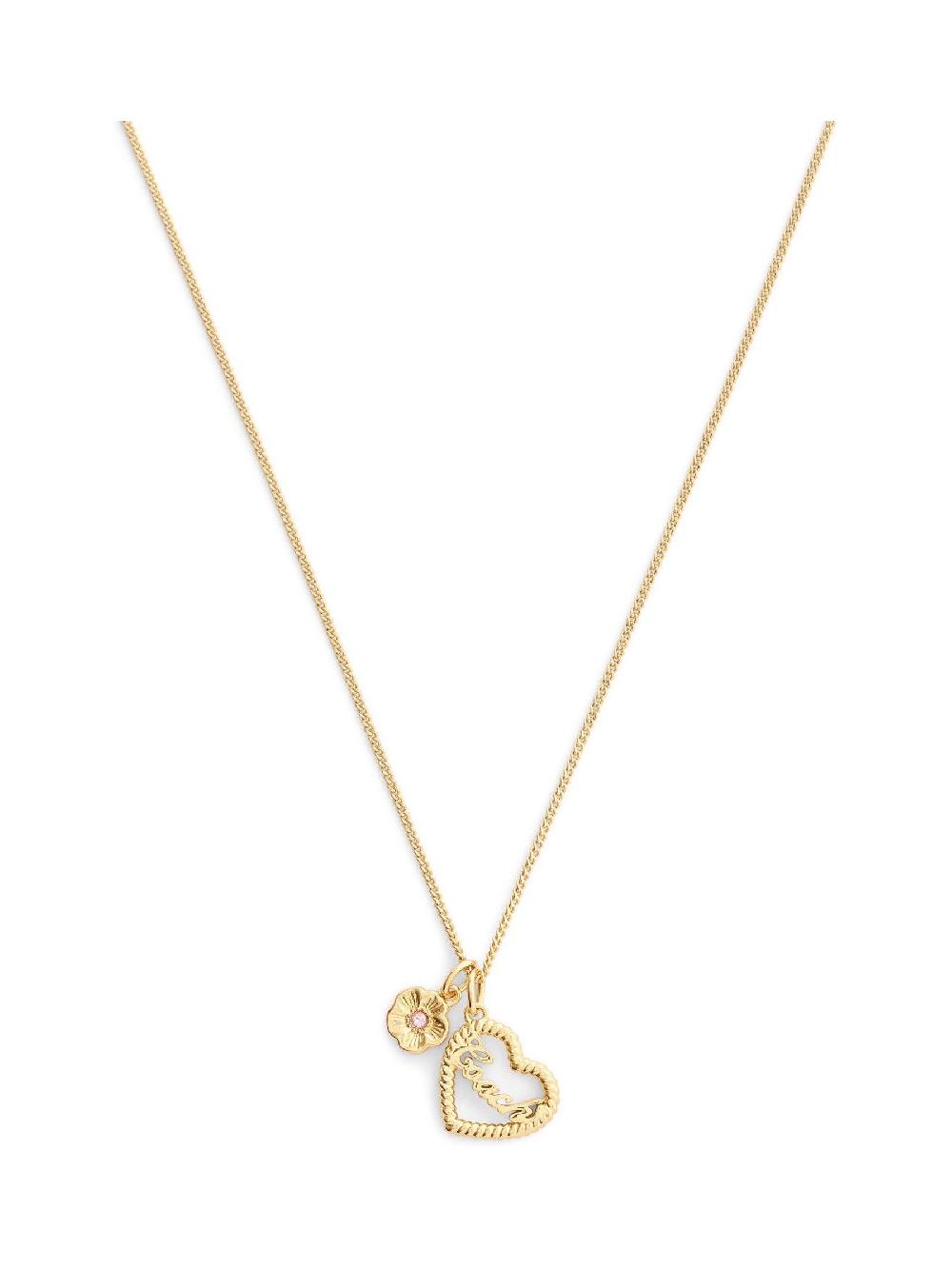 seraphine COACH Gold Tone Charming Charms Signature Heart Pendant Necklace