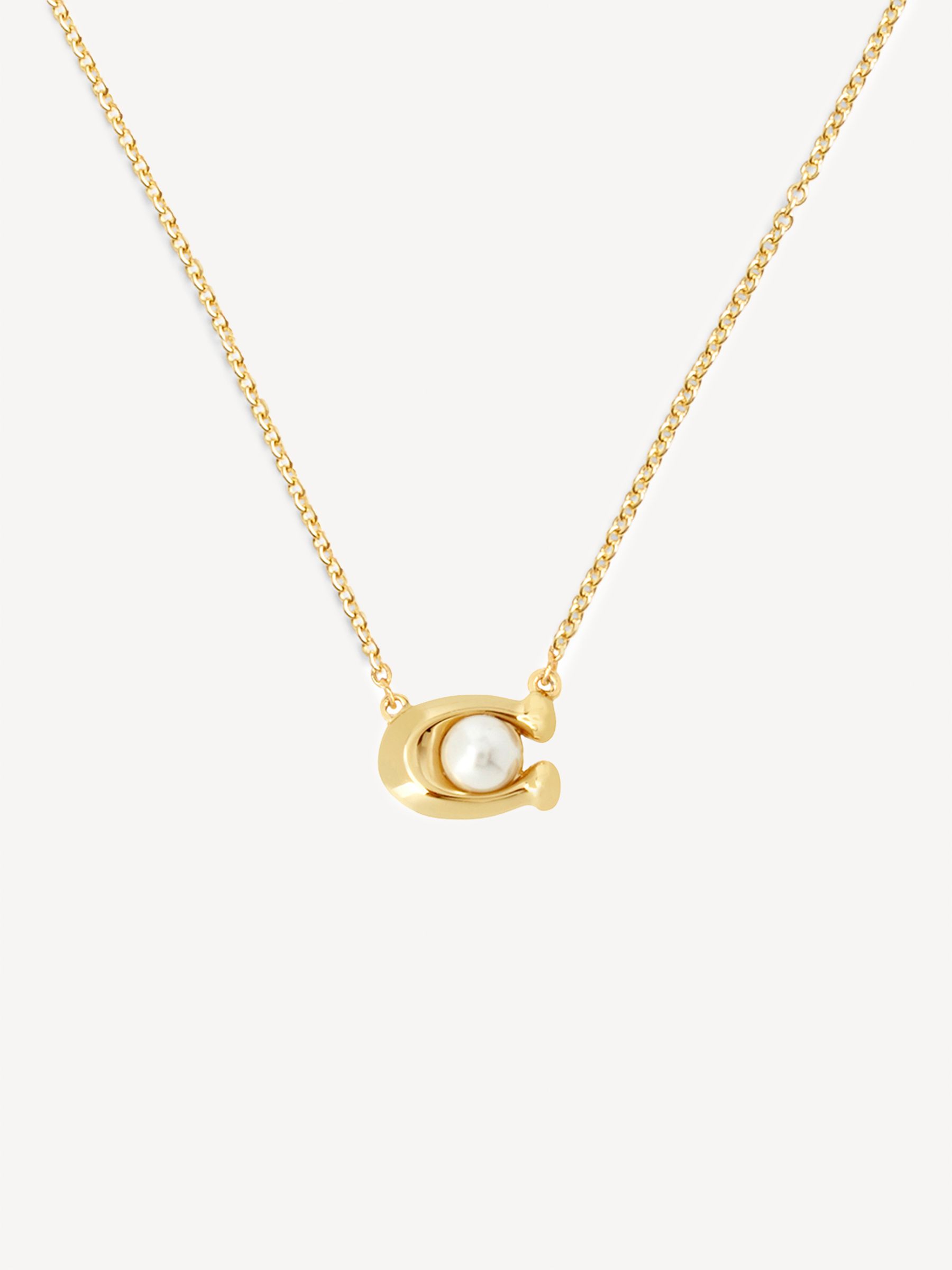 seraphine COACH Gold Tone Signature Pearl Jewellery Set