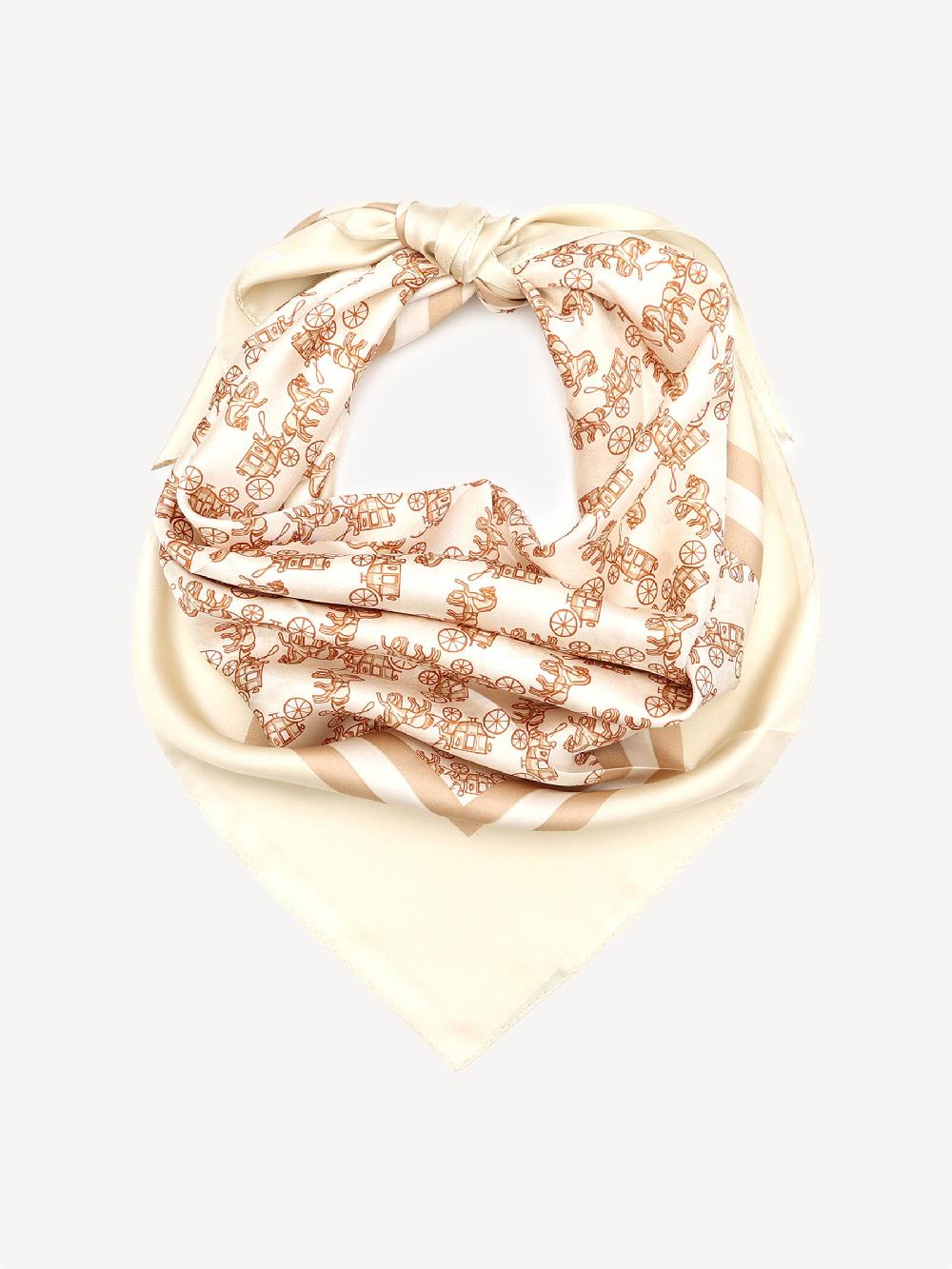 seraphine COACH Pink Horse And Carriage Silk Square Scarve