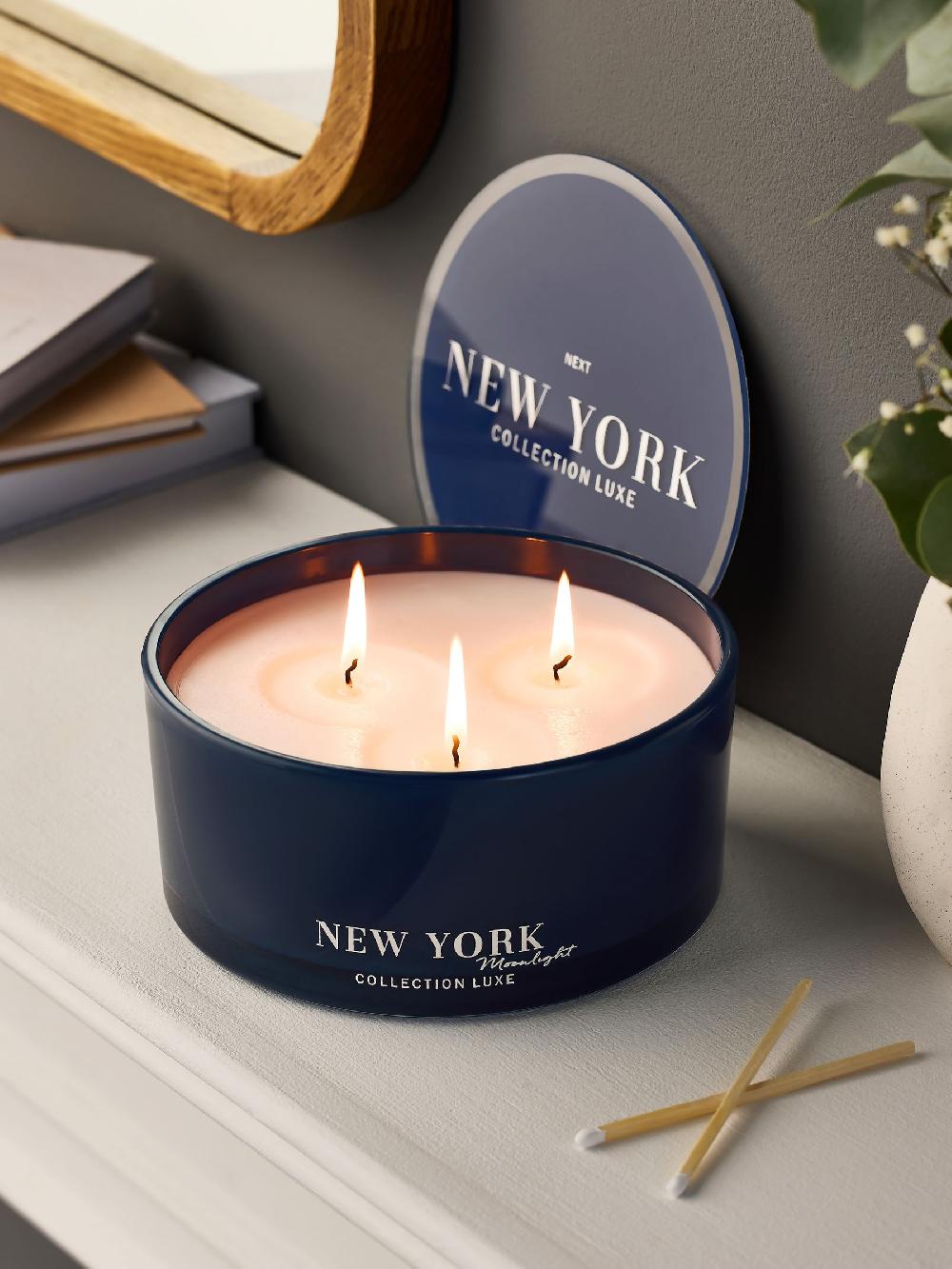 seraphine Collection Luxe New York Moonlight Amber & Jasmine Large 3 Wick Candle