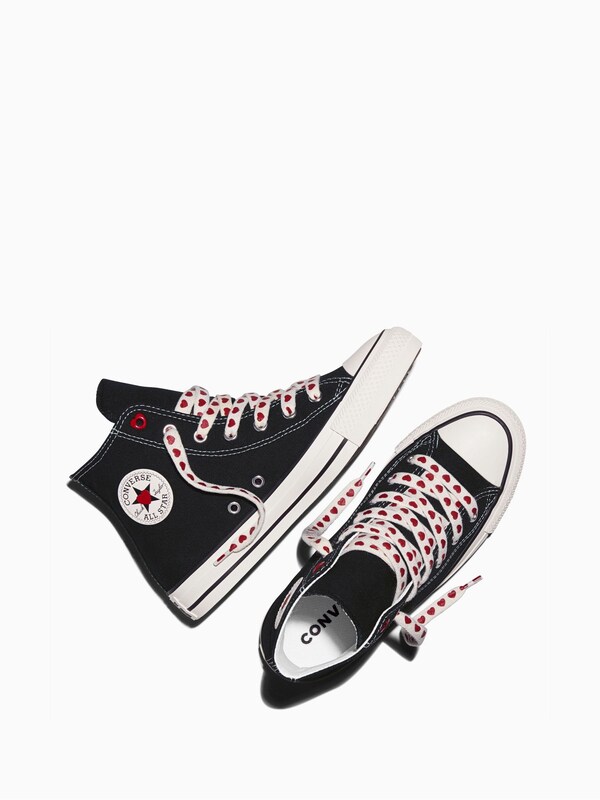 Seraphine Converse Black Chuck Taylor All Star Hearts Hightop Trainers
