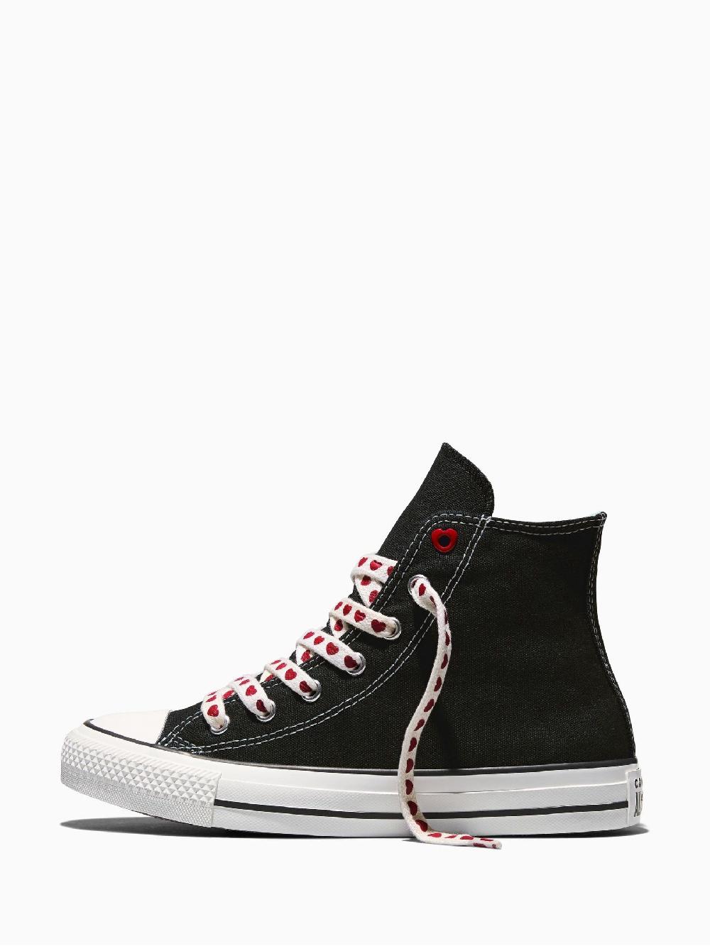 seraphine Converse Black Chuck Taylor All Star Hearts Hightop Trainers
