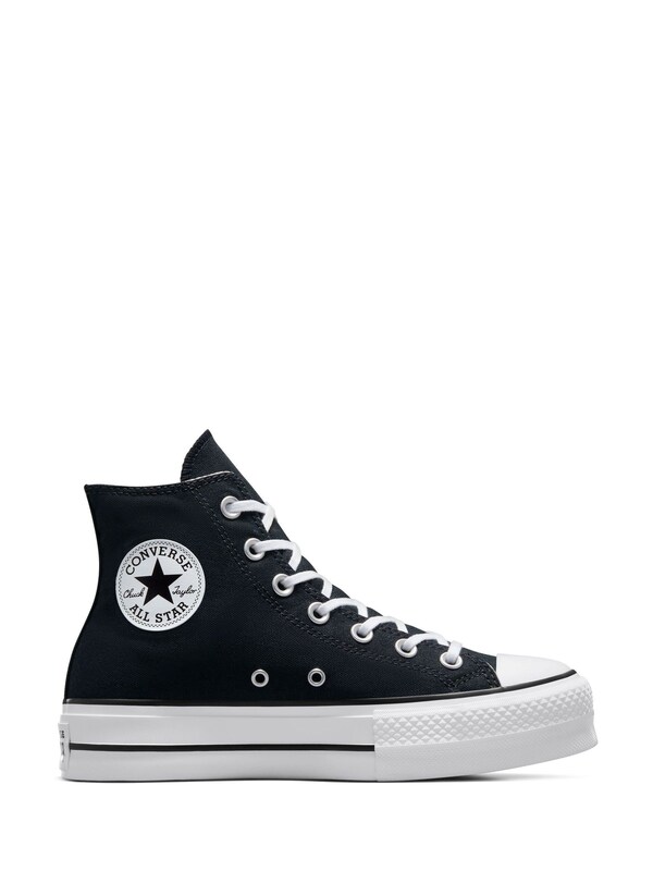 Seraphine Converse Black Pale Platform Lift High Top Trainers