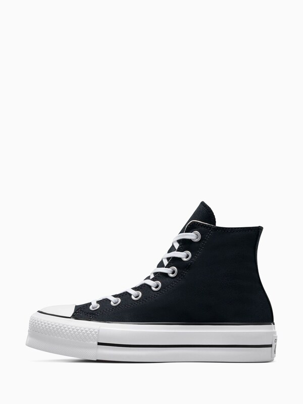Seraphine Converse Black Pale Platform Lift High Top Trainers